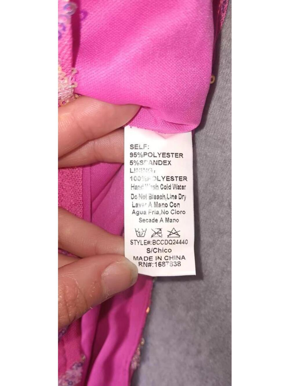 Banjul Sequin Mermaid Fit And Flare Maxi Dress Womens Size Small Pink With Rose - Picture 5 of 12